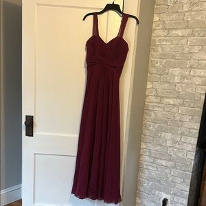 Elegant Burgundy Evening Gown